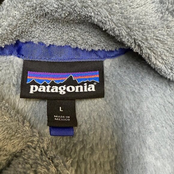Patagonia Women’s Re-Tool Snap-T Pullover Large Gray with Blue Trim EUC - Picture 4 of 9